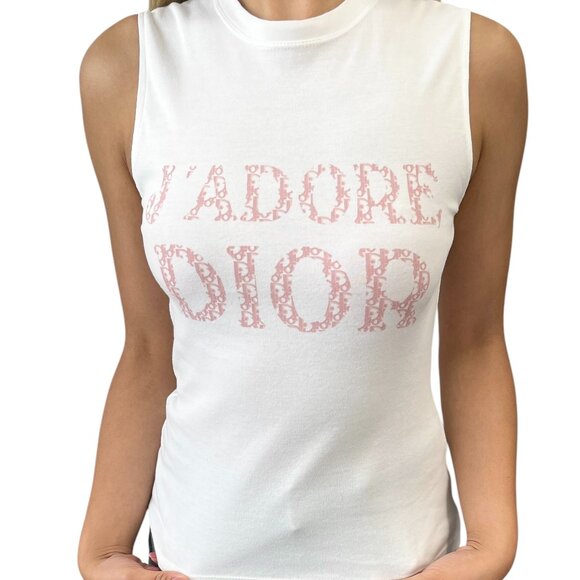 Christian Dior Vintage 2004 J'ADORE Trotter Monogram Tank Top #38 Pink [105705] - Picture 1 of 10
